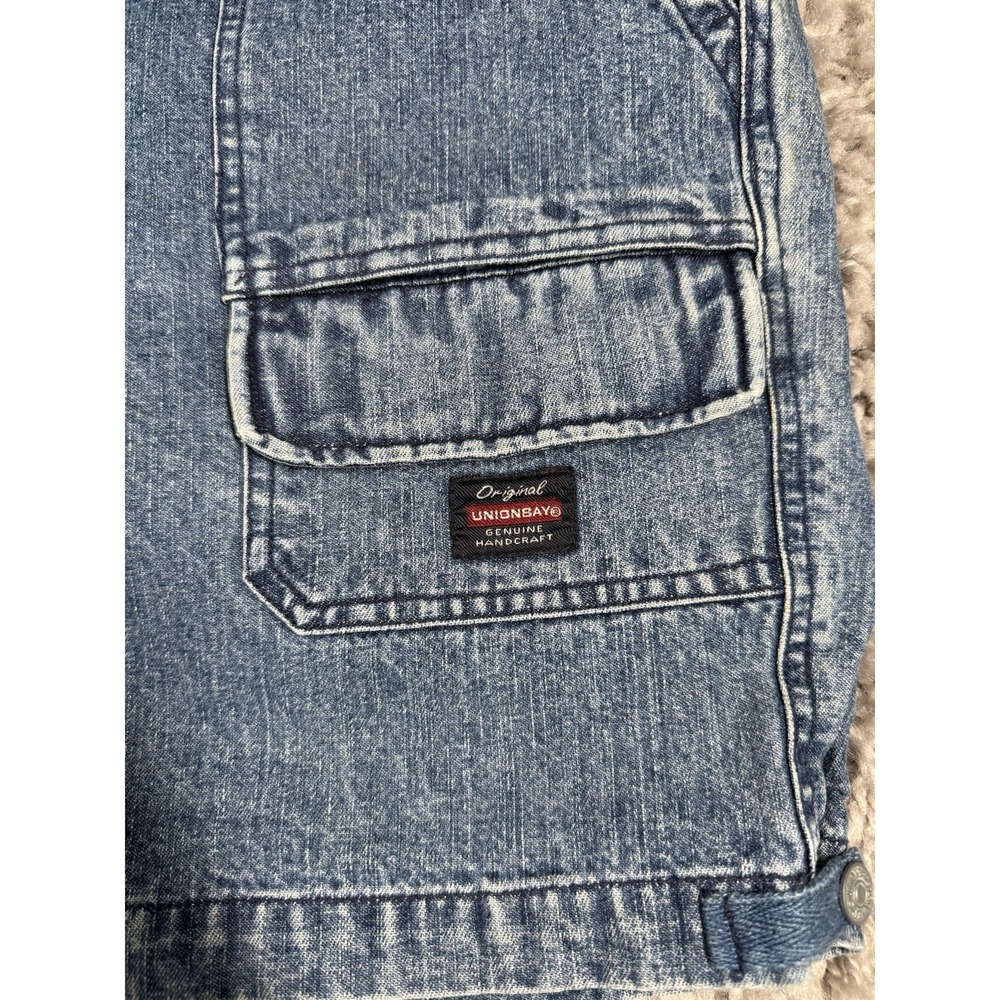Vintage‎ Y2K Union Bay Contrast Stitch Denim Drawstring Cargo Shorts Womens 13 - Picture 8 of 16